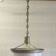 Art deco pendant light in metal, opaline and mercury glass by curtis lighting - 1920s/30s