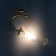 Pair of brass glass tulip wall lights 50-60s