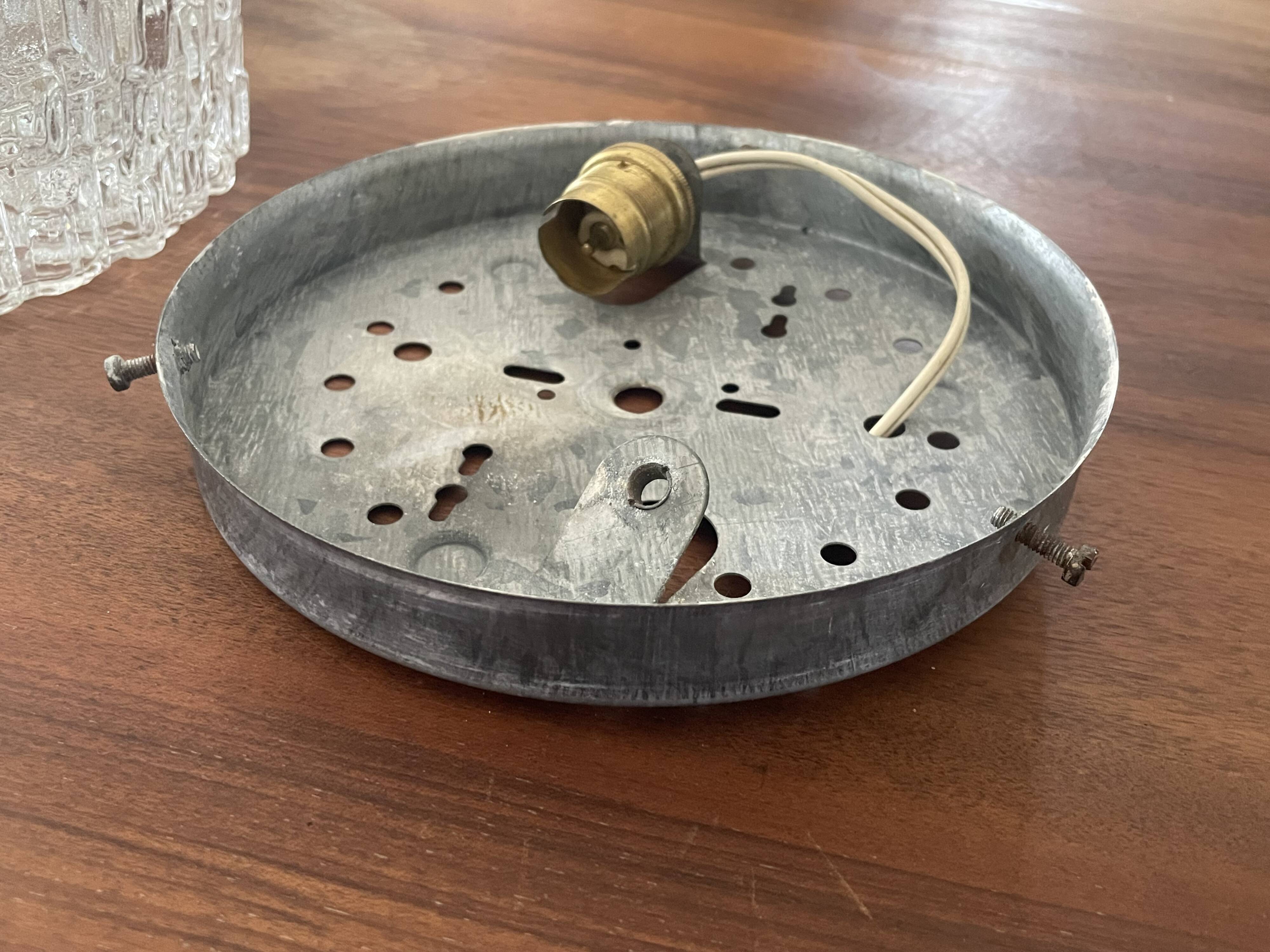 Round vintage glass ceiling light 24cm