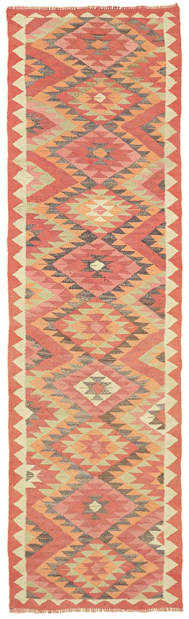 Turkish Handwoven Vintage Herki Kilim 96 cm x 315 cm