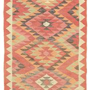 Turkish Handwoven Vintage Herki Kilim 96 cm x 315 cm