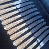 12 knives + silver metal punch from the 1950s