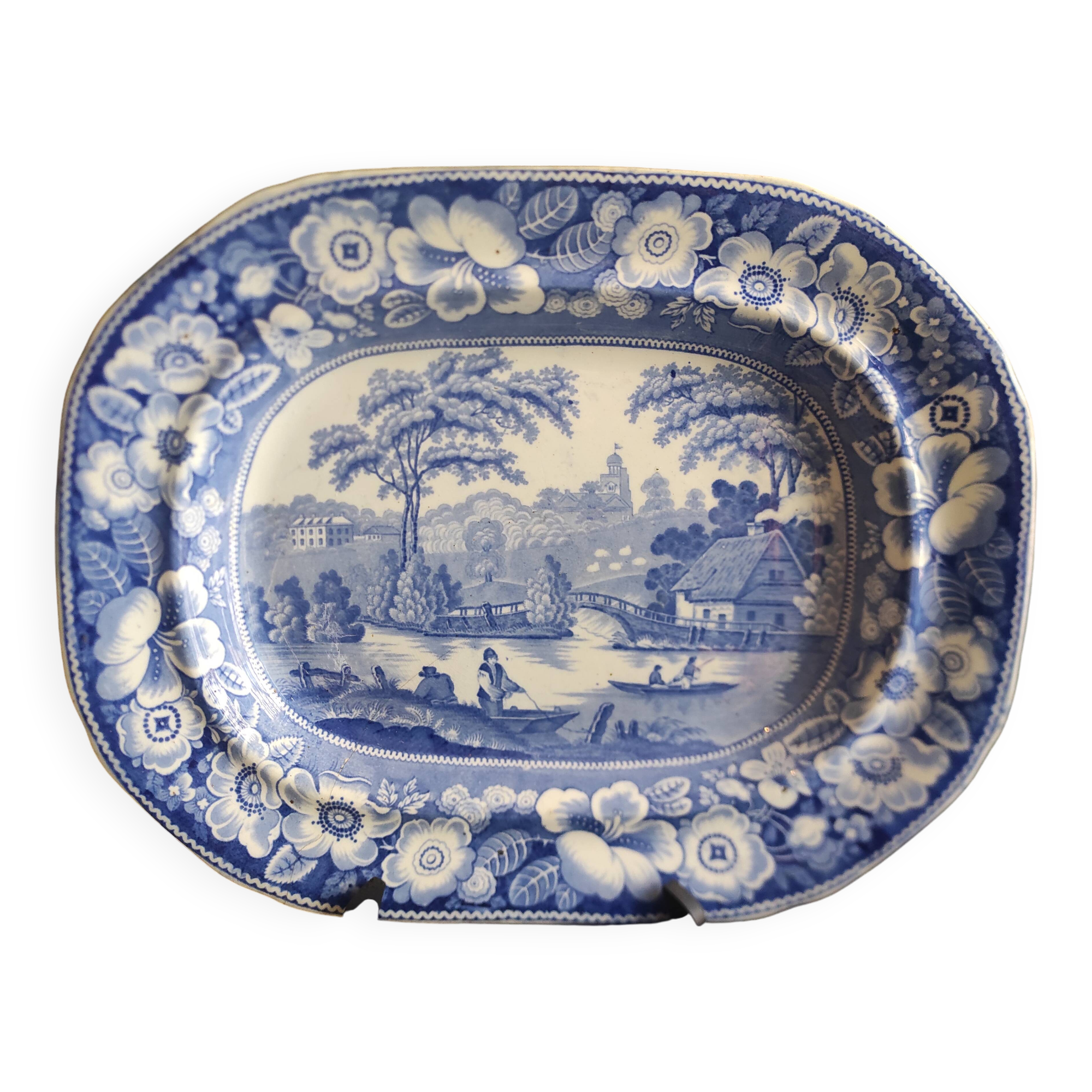 Large antique serving dish, Wild Rose by Bell, Cook & Co.