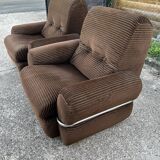 Velvet and chrome armchair italy 60s