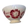 White bowl with red flowers from Sarreguemines vintage years 50-60