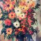 Tableau, huile sur toile "Bouquet de fleurs"