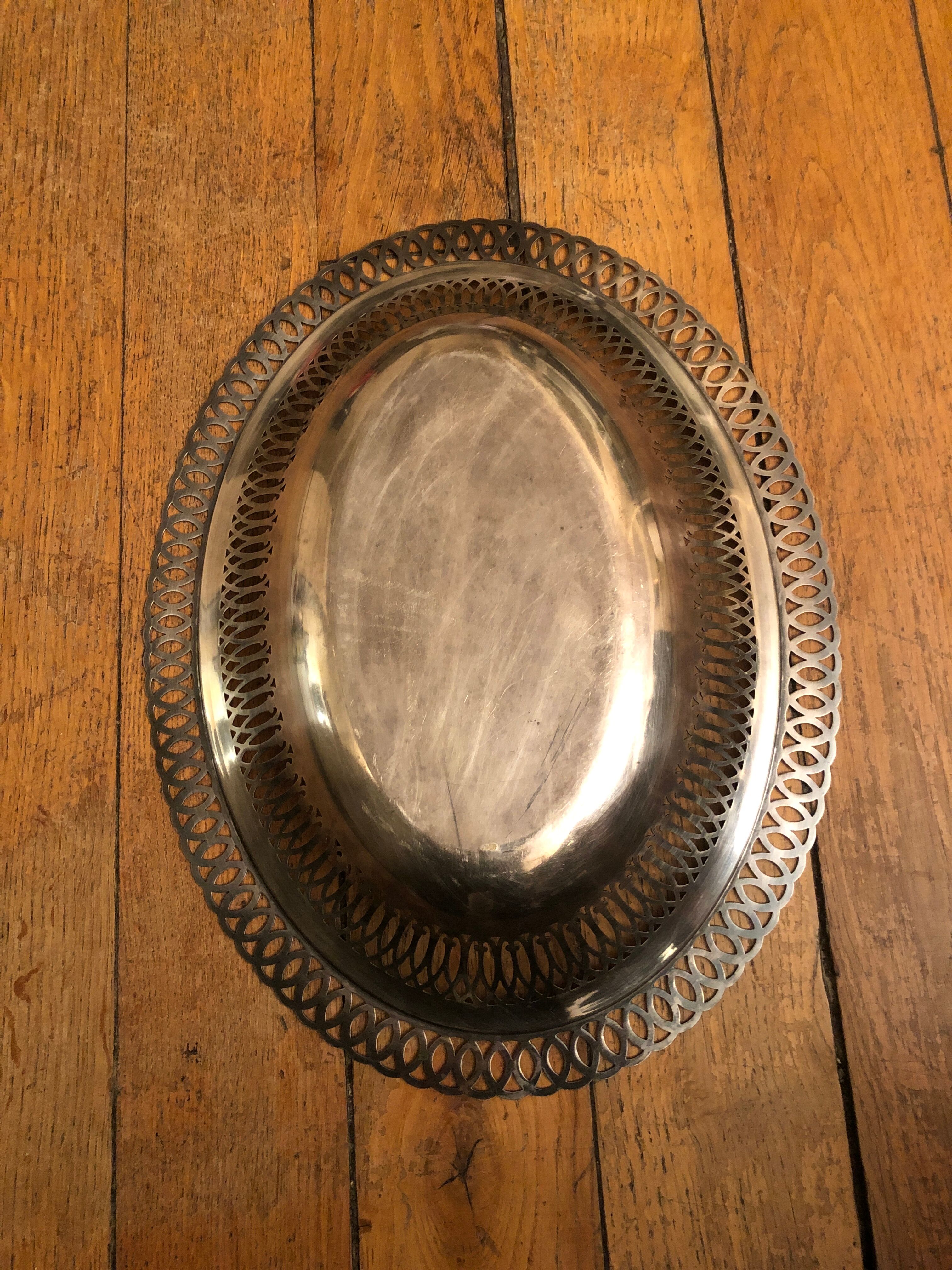 Silver metal basket