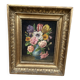Old painting still life with flowers – oil on canvas – gilded frame
