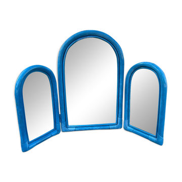 Wicker triptych mirror