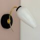 Vintage globe wall lamp in white opaline