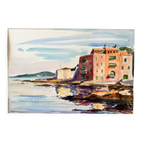 André Duculty (1912-1990) Watercolor on paper "Saint Tropez" Signed lower left