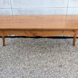 Provençal farmhouse table in blond cherry wood, Louis XV style.