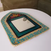 Traditional Iranian mirror in Orsi style