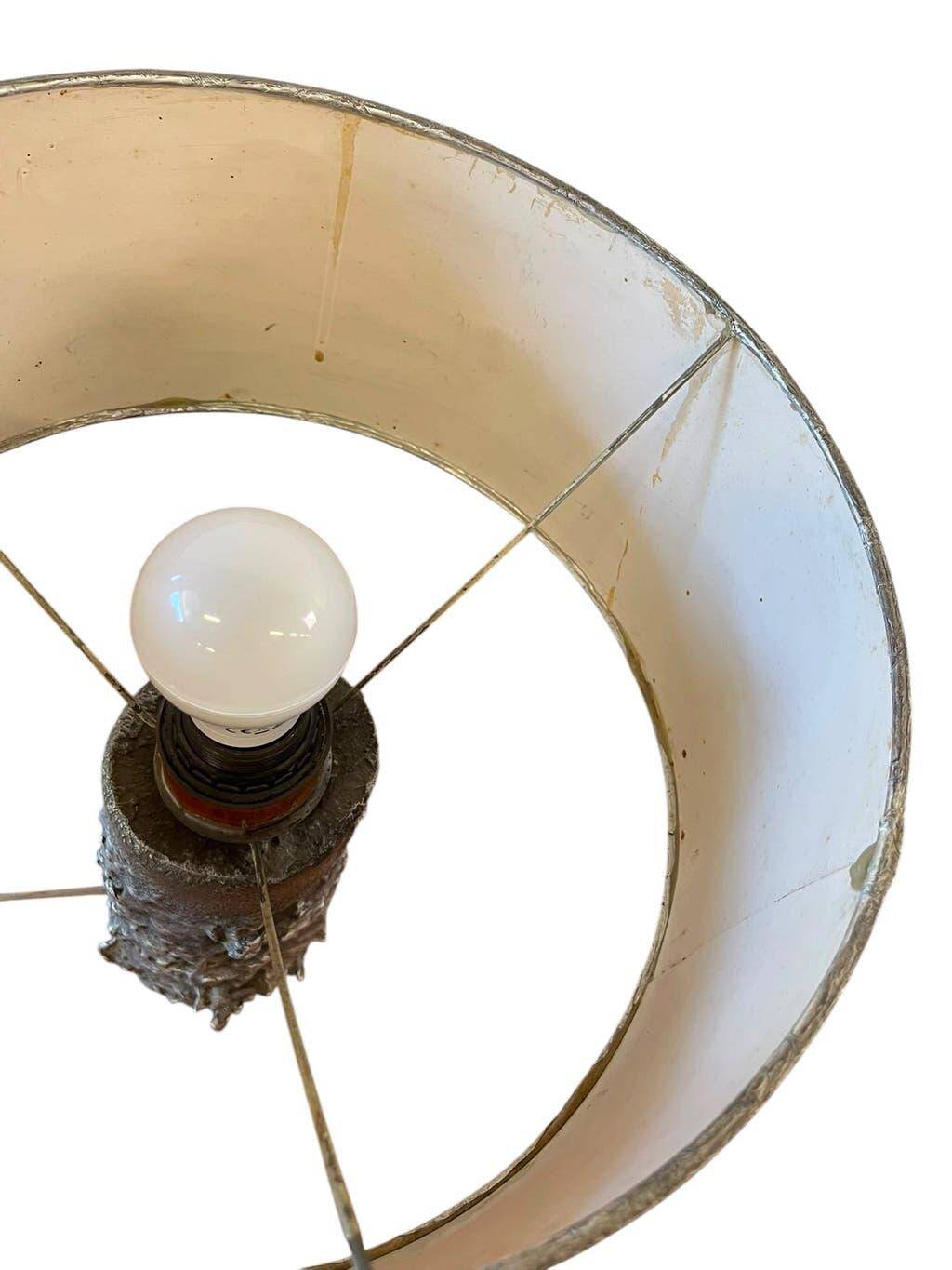 Vintage brutalist metal table lamp / floor lamp