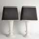 Paire de lampes de table en verre opalin de style mid-century moderne, Suède, ensemble de 2