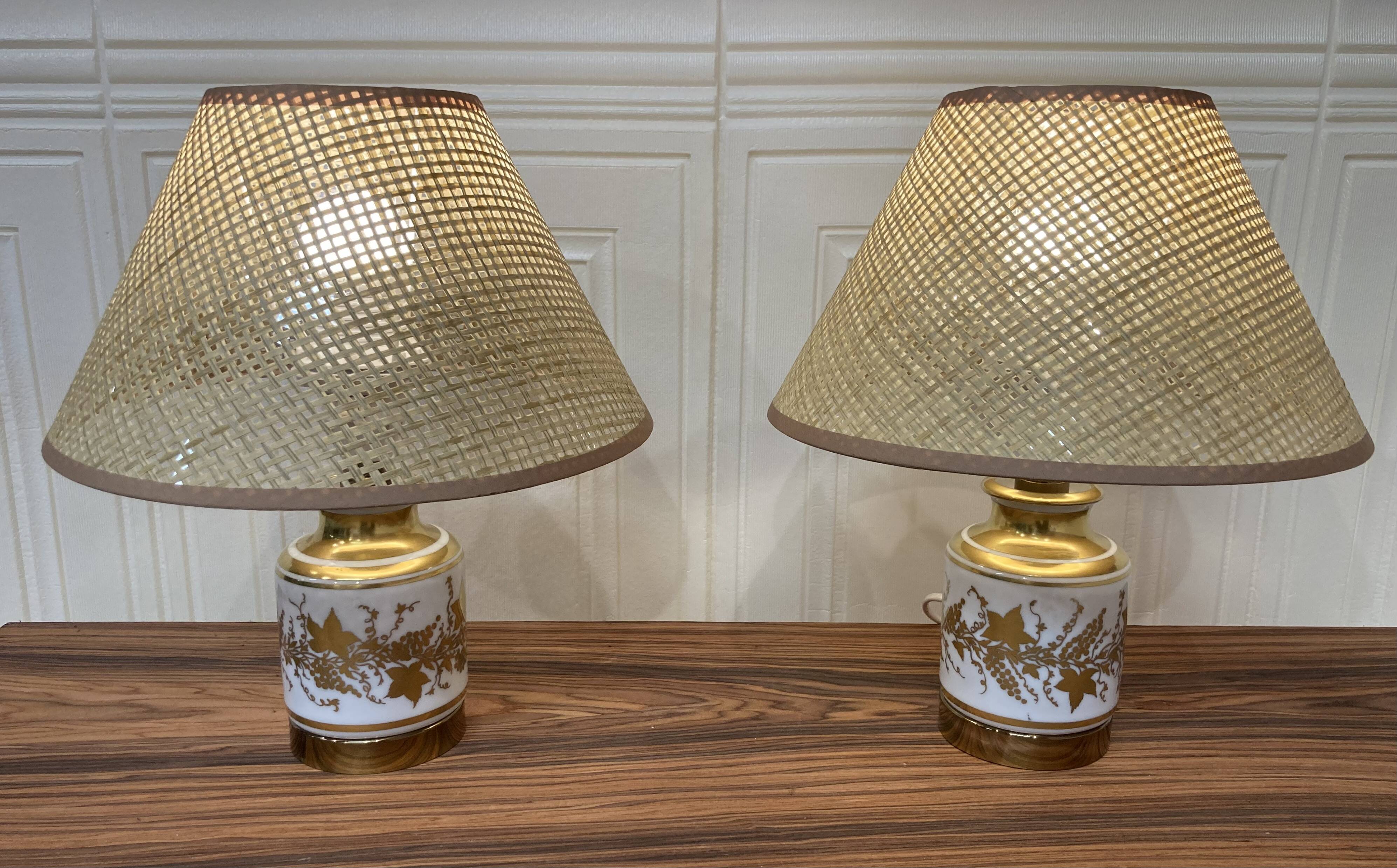 Pair of ceramic lamps "1950s scandinavian design".