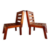Pair of 1960 pine chairs
