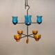 Hanging candlestick in cast iron and glass, Danish from the 1970s.