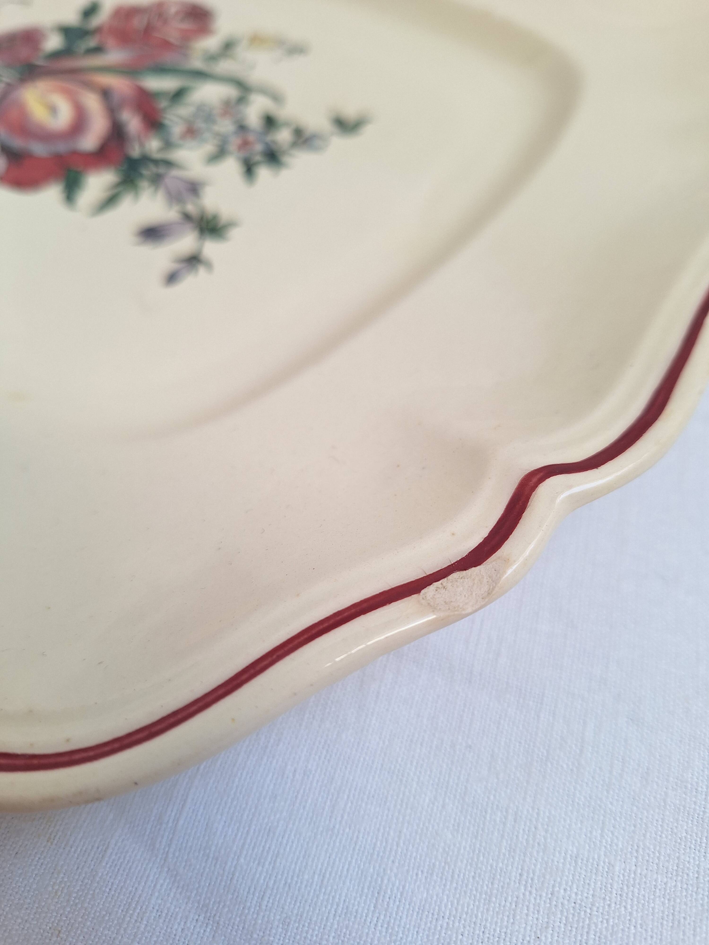 Large rectangular dish Digoin Sarreguemines Model Lorraine