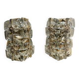 Pair of Sciolari style crystal sconces
