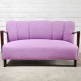 Mid-Century Italian Sofa in Purple Bouclé Wool, 1950s