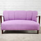 Canapé italien du milieu du siècle en laine bouclé violette, années 1950