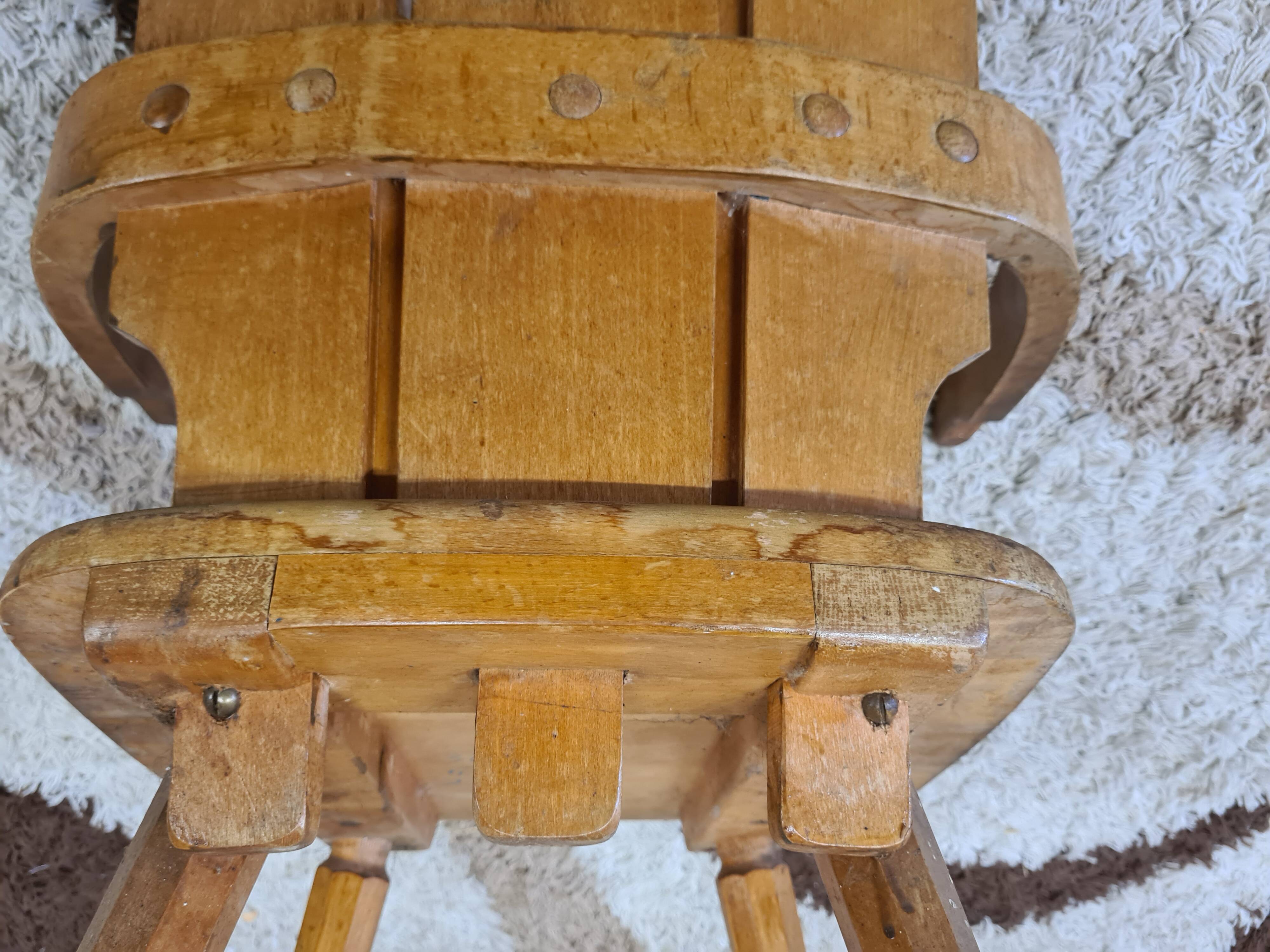 Brutalist wooden chair 1960