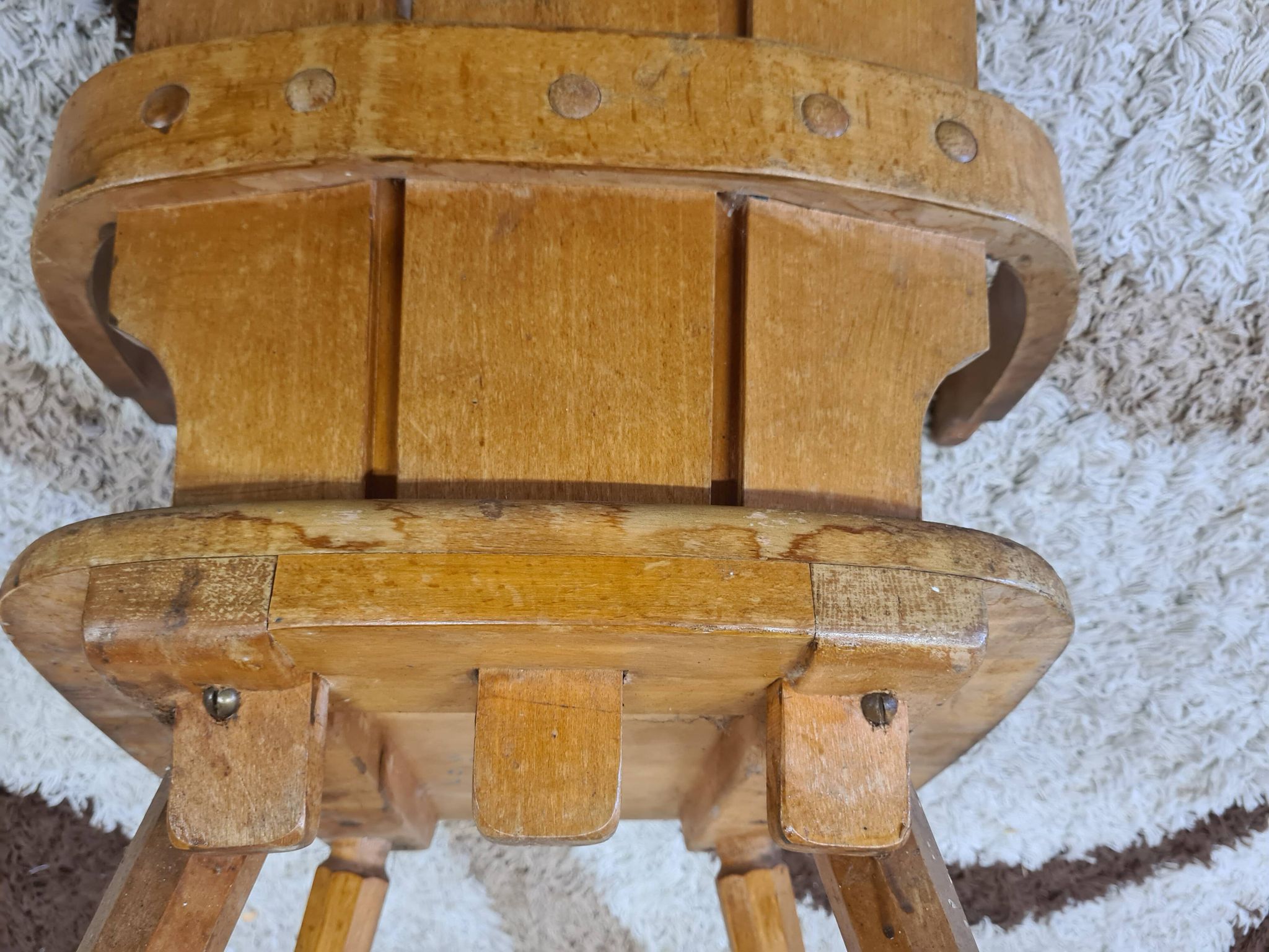 Brutalist wooden chair 1960
