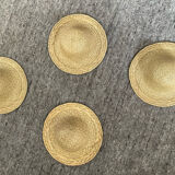 Series of 4 decorative straw hats