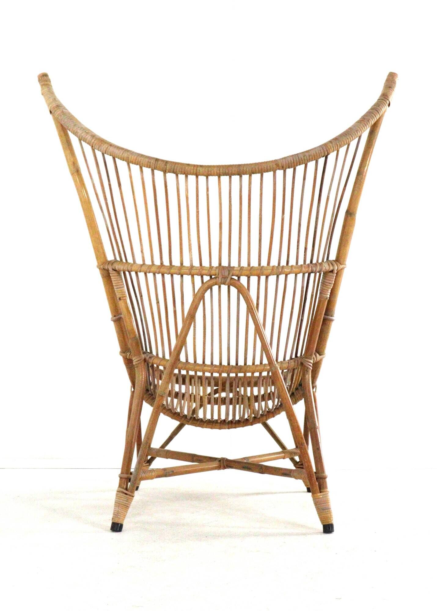 Rattan Armchair XL - mid century modern - japandi - very rare model
