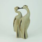 Sgrafo mid century ceramic figurine pair of cranes 1970s model no. 1152