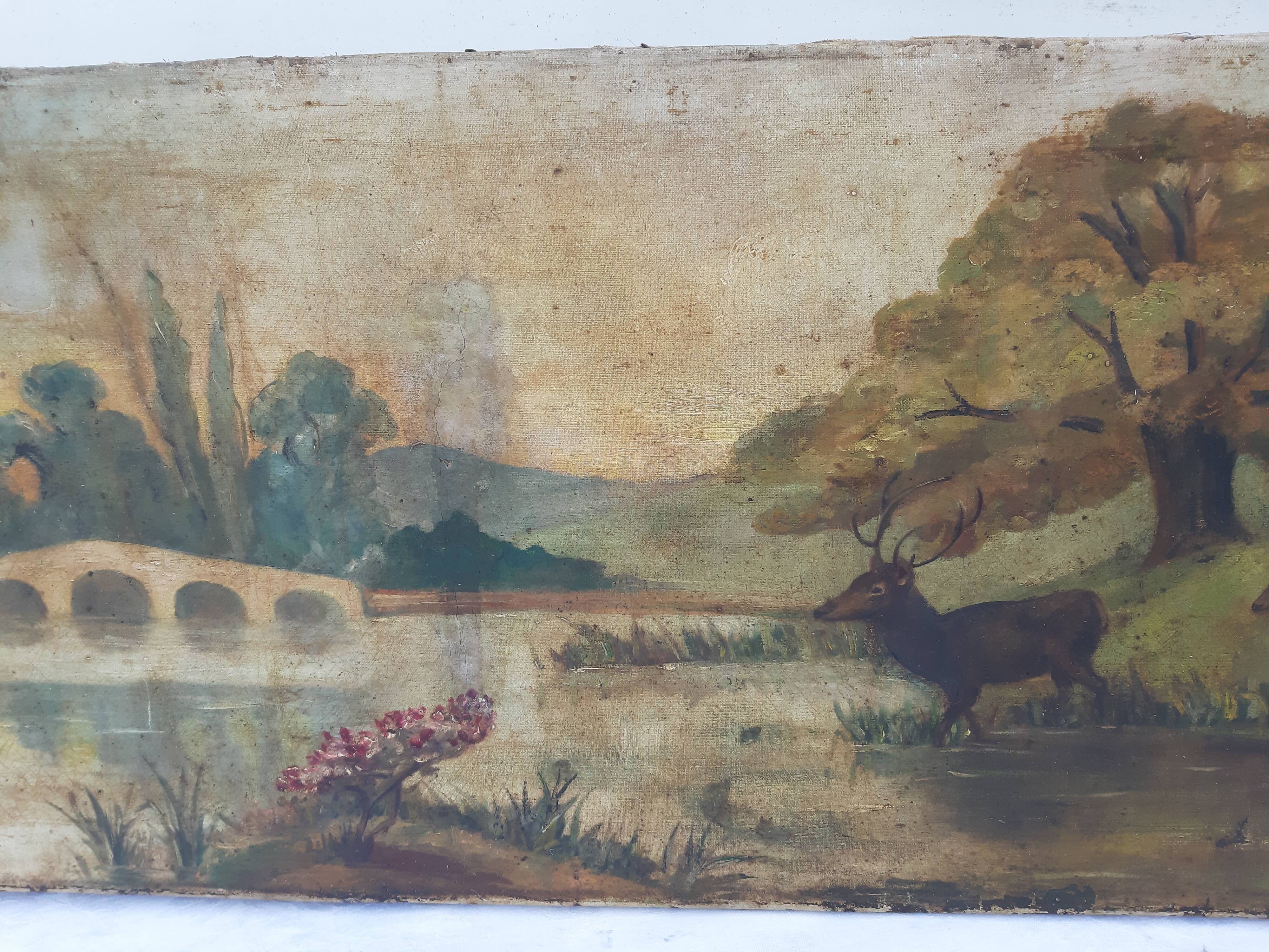 Huile sur toile signé m.Hebert 1908