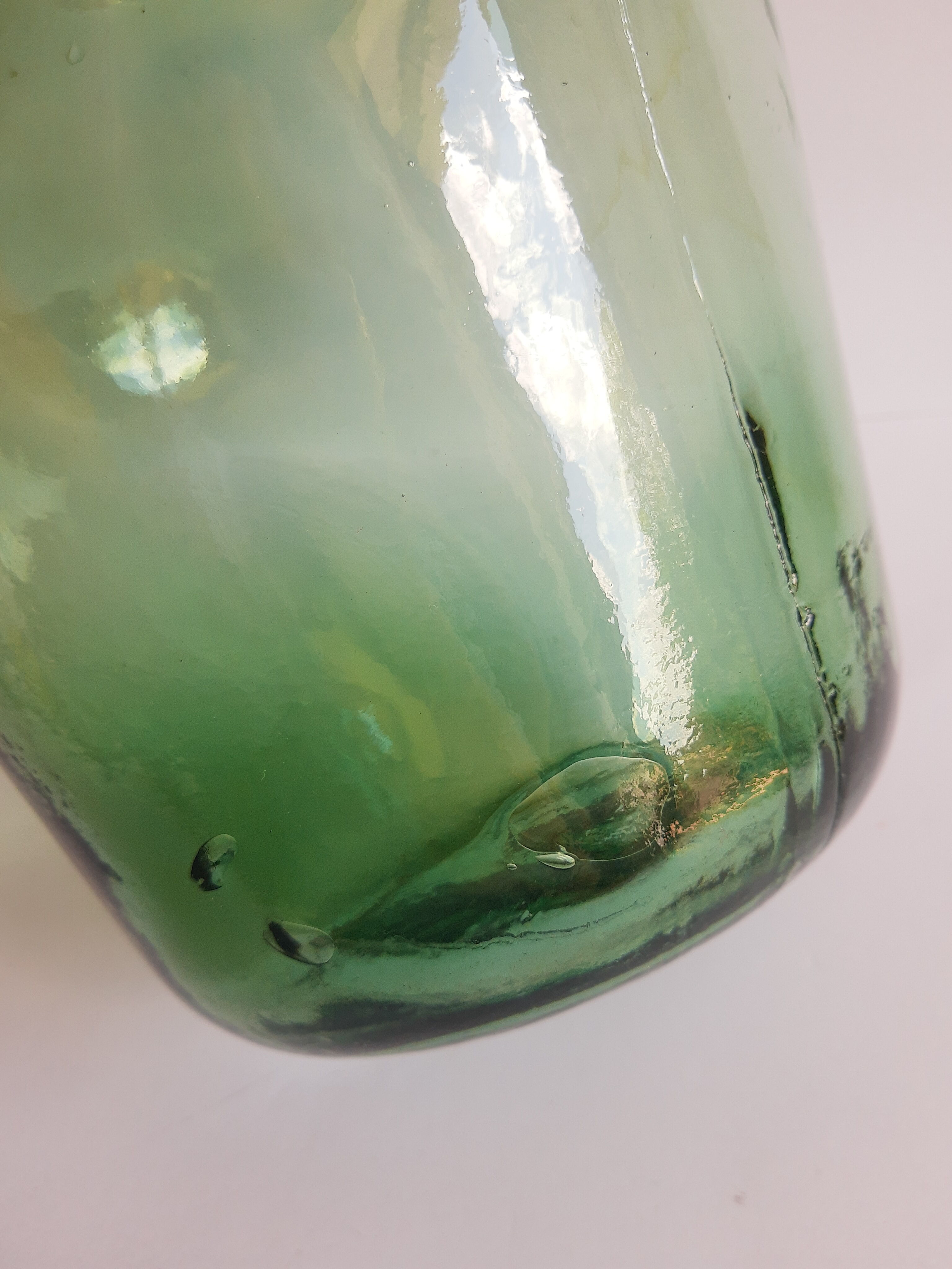 Vintage Ayelense Green Glass Demijohn