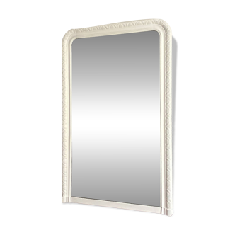 Grand miroir Louis Philippe blanc. 145x90. Fin 19ème.
