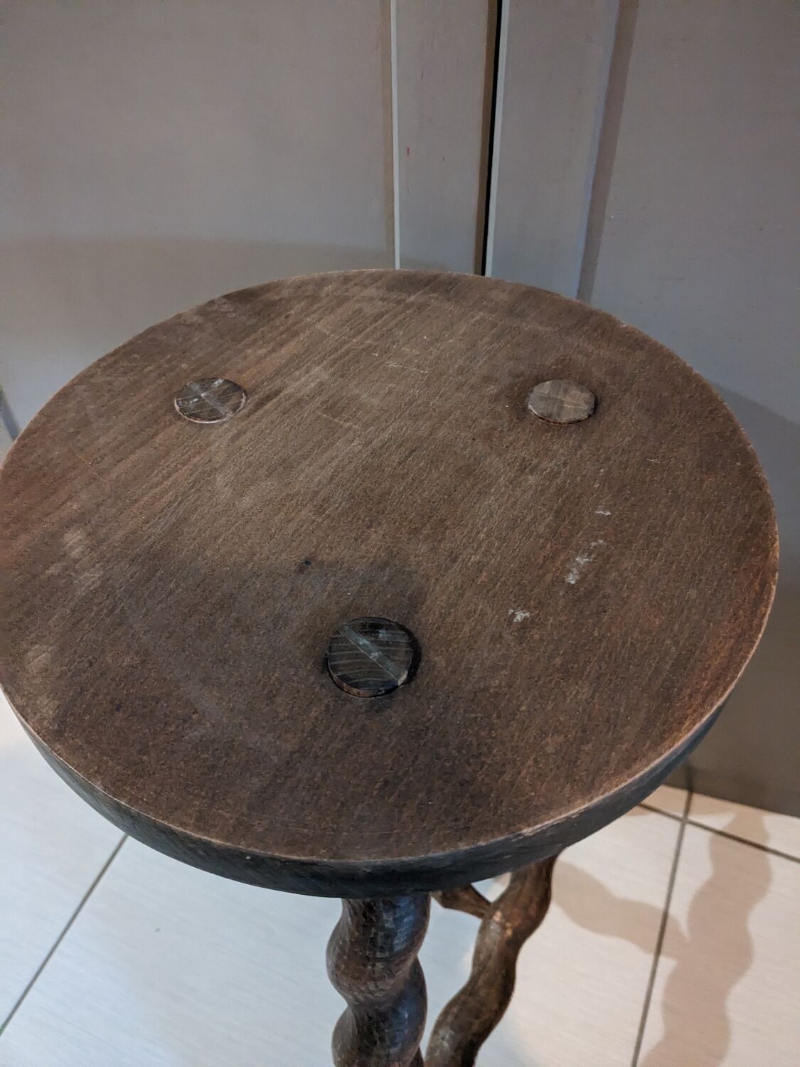 Tabouret style breton torsadé