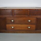 Antique Oak Jewellery Cabinet or Shop Counter, Early 20th Century