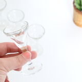 Set de 4 verres à liqueur, verre à pieds, vintage