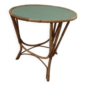 Table basse rotin vintage