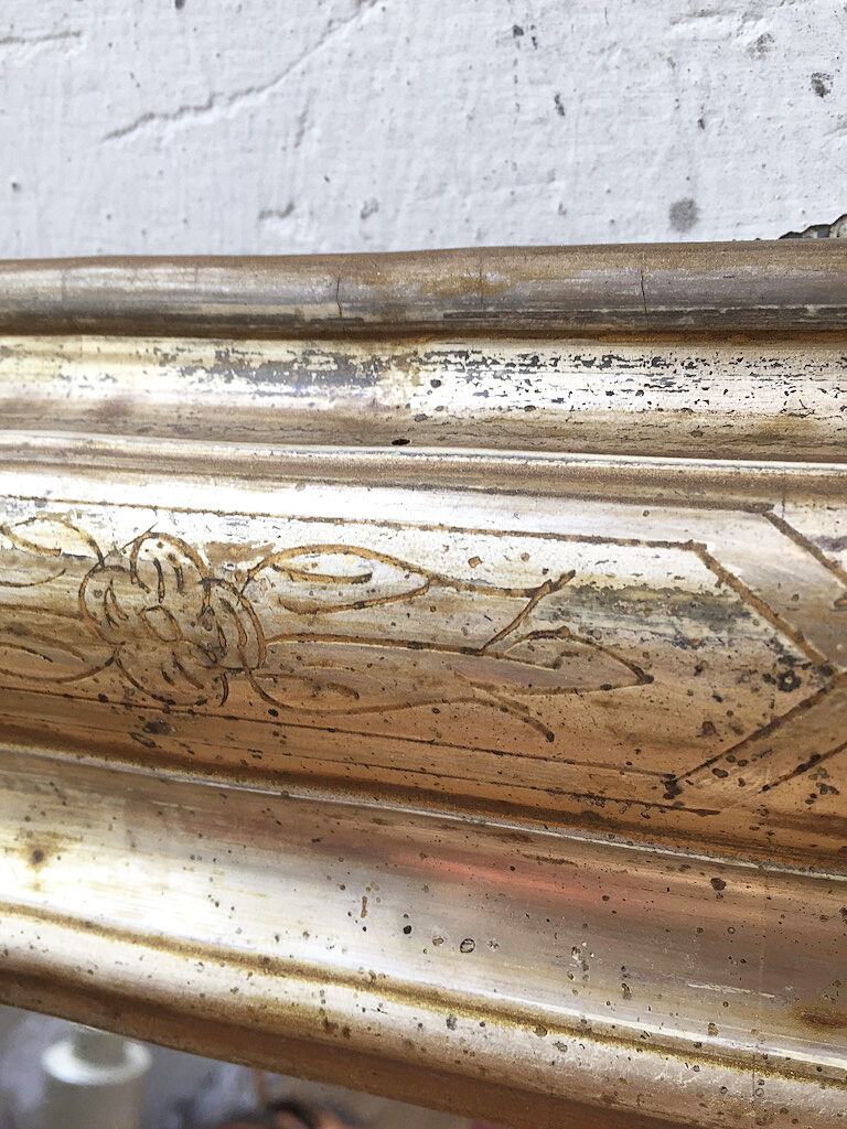 Mirror Louis Philippe flowered 75 x 109 cm