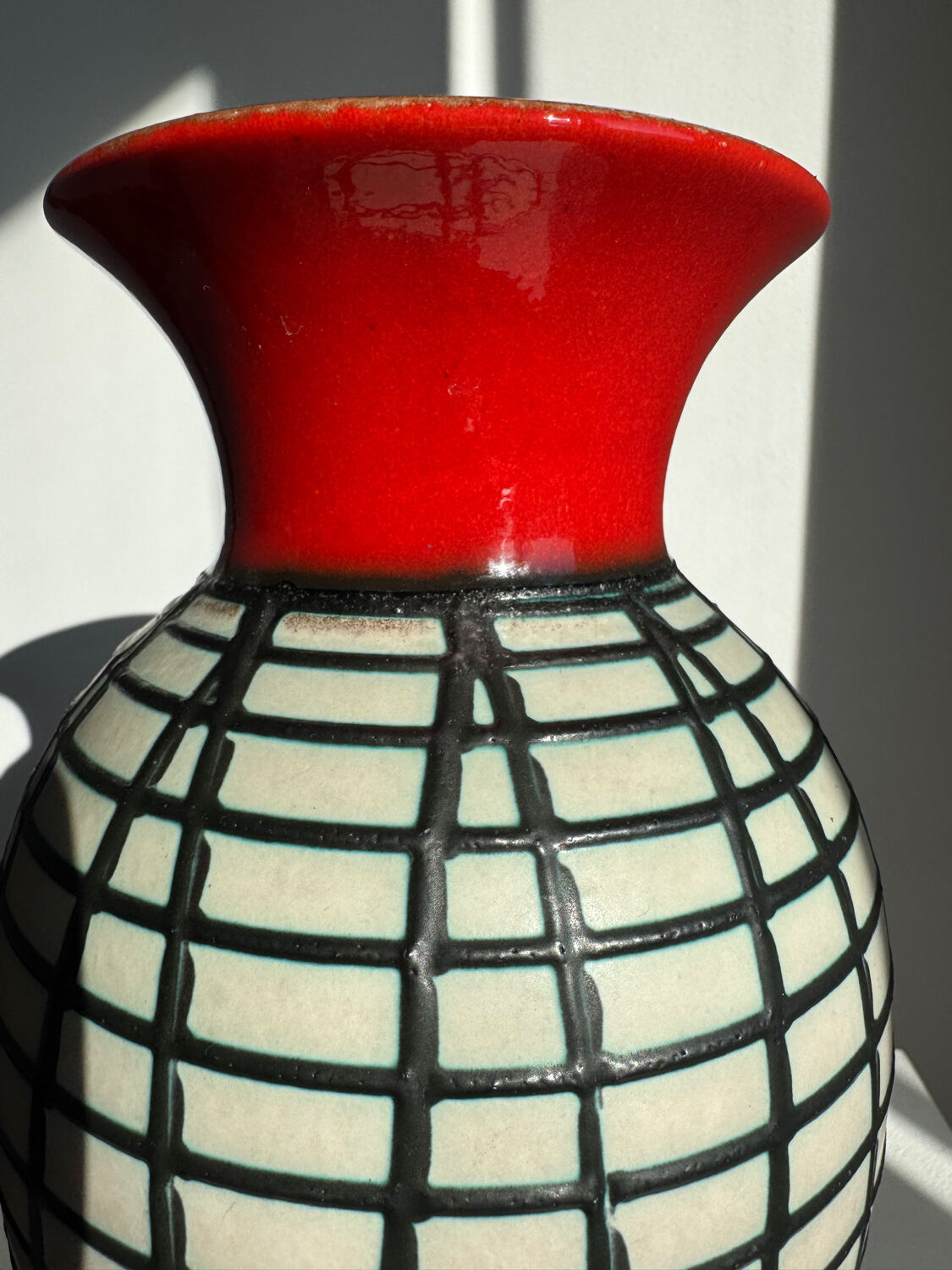 Vintage rare carstens modernist fat lava west german glazed vase