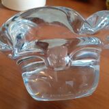 Candle holder or empty pocket in the shape of a crystal flower signed Daum