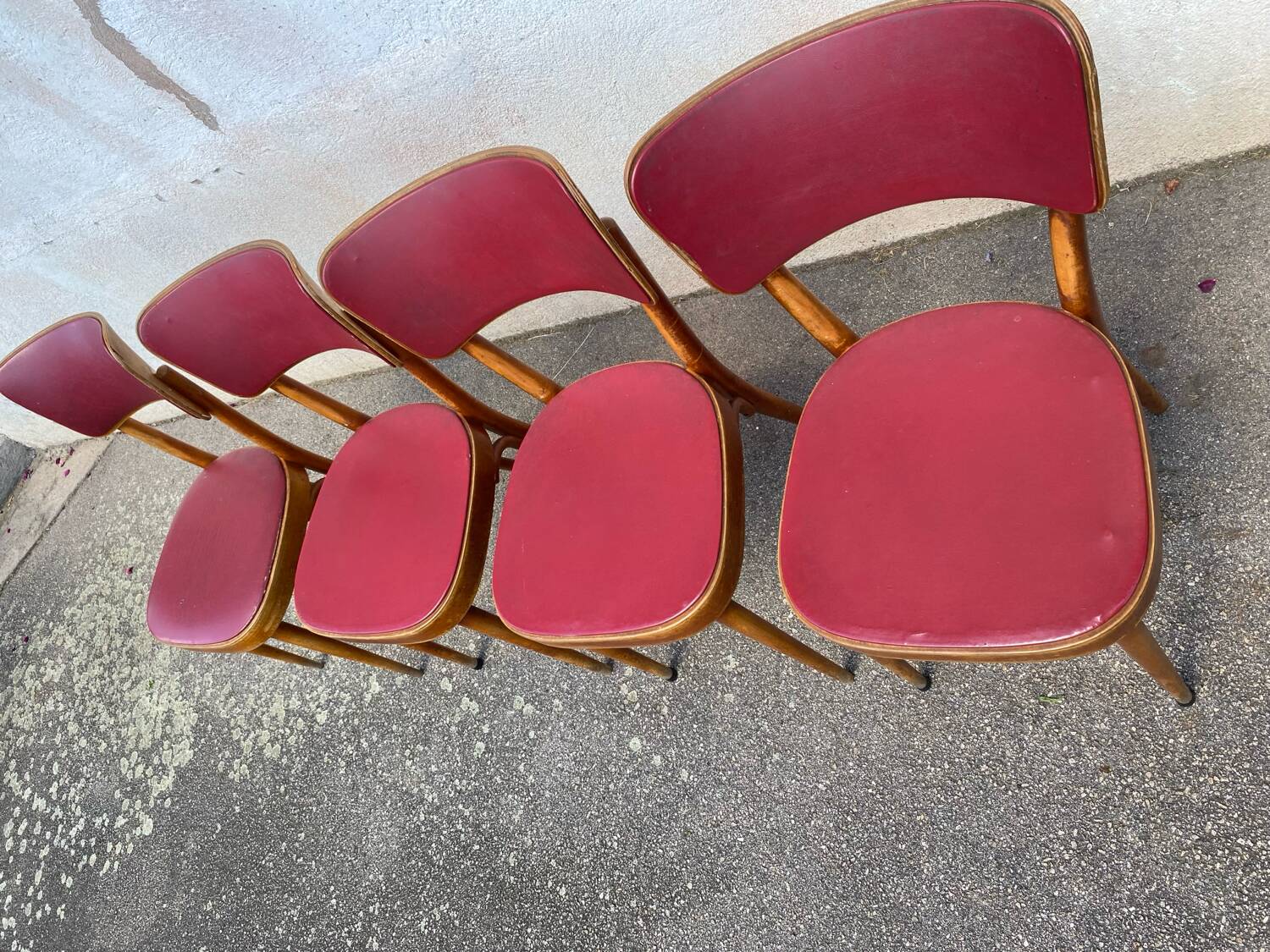 Set of 4 Baumann vinyl bistro chairs
