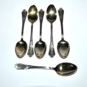 DEETJEN Lot of 6 silver-plated metal moka teaspoons Louis XV Rocaille no. 25
