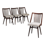 Set of 4 grey bouclette chairs by Antonin Suman