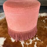 Pink velvet pouf
