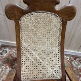 Paire de chaises longues de bateau en cannage