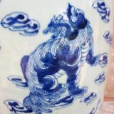 Large Chinese Celadon Vase with Shishi Decor, 19th Century China