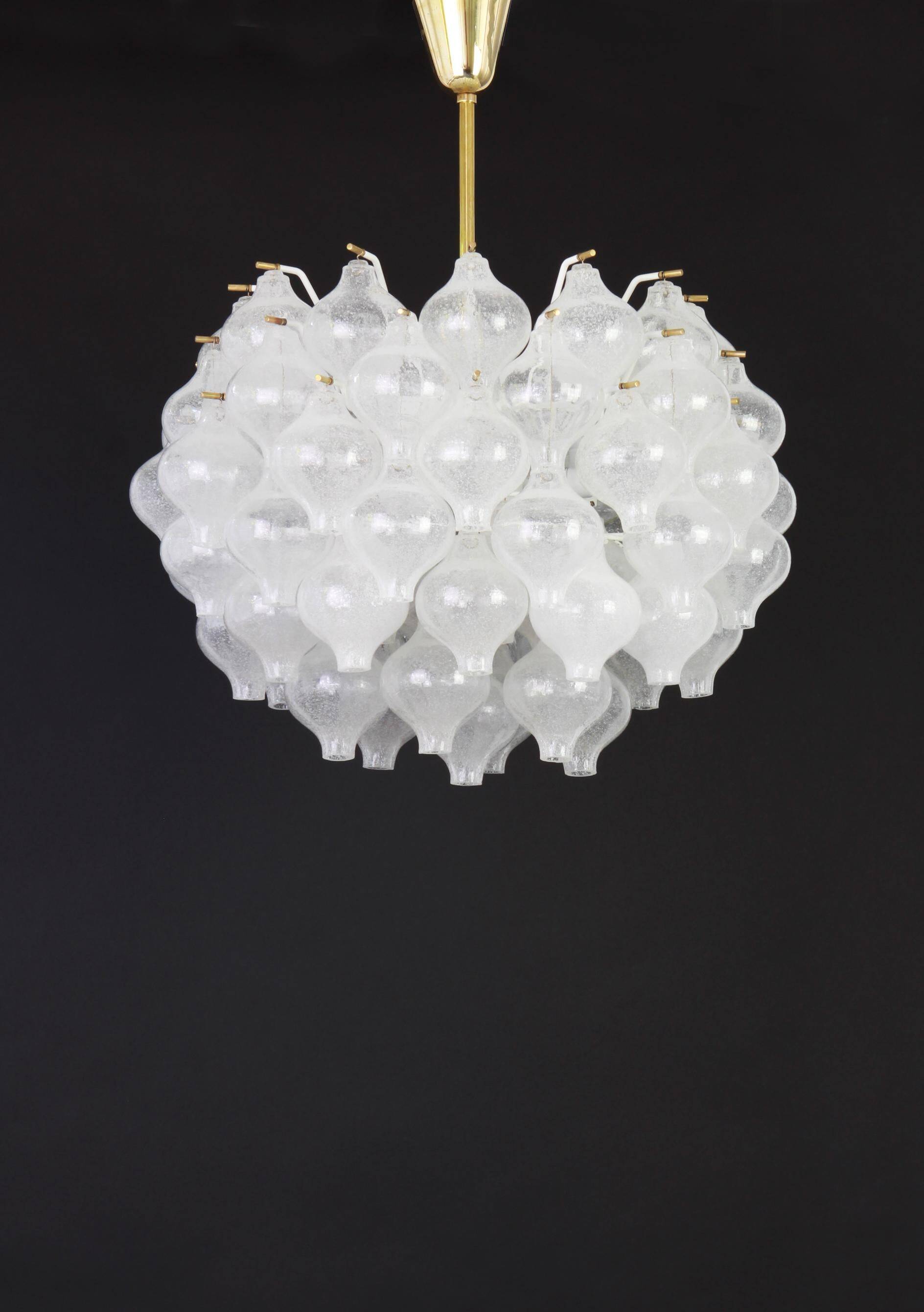 1 of 6 large tulip glass chandeliers by Kalmar, Austria, 1960s
