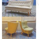 Armchair wing chair egg Barrel 50s modernist
