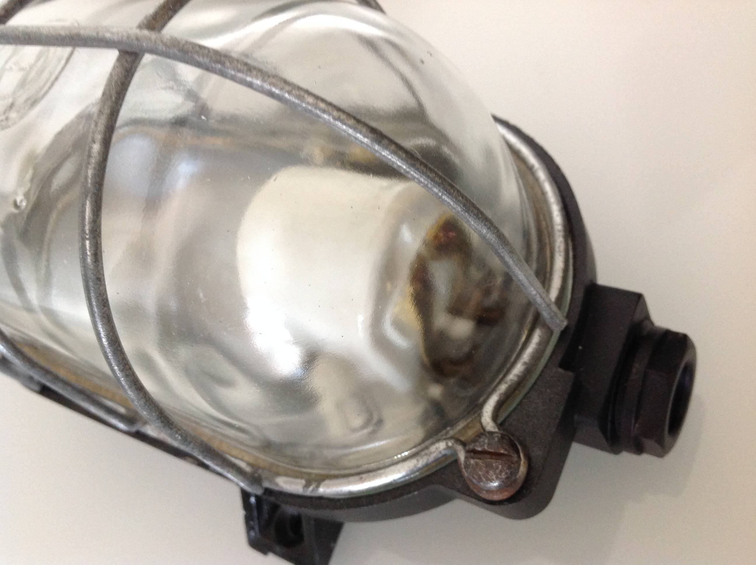 Industrial style porthole wall light / vintage 60s-70s